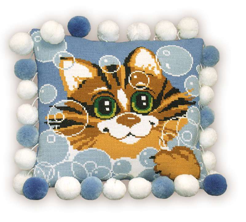 Вышивка «Кот» для подушки - Домоводство - 12 февраля - 43204623376 - Медиаплатформа МирТесен