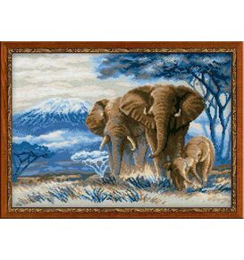 Наборы для вышивания Слоны в саванне – фото 1