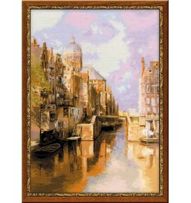 Наборы для вышивания «Амстердам. Канал Аудезейтс Форбургвал» по мотивам картины И. Клинкенберга – фото 1