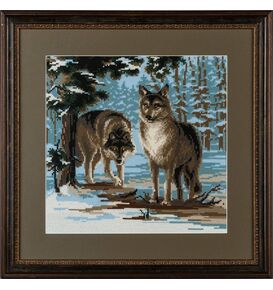  Вышитая картина "Волки" – фото 1