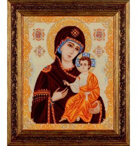 Вышитая картина "Иверская икона Божьей Матери" – фото 1