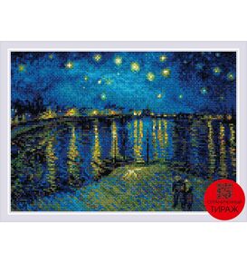  Алмазная мозаика "«Звездная ночь над Роной » по мотивам картины В. Ван Гога" – фото 1