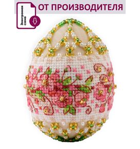  В224 Набор для бисероплетения "Яйцо пасхальное Яблоневый цвет" – фото 1