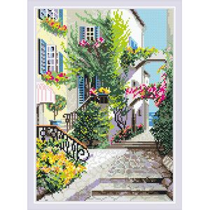 Алмазная мозаика "Итальянский дворик" – фото 1  Алмазная мозаика "Итальянский дворик" – фото 1