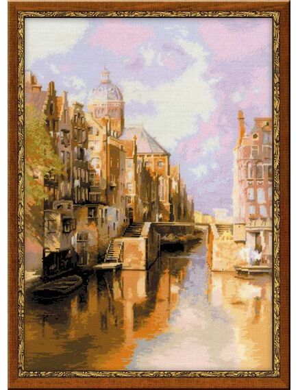 Наборы для вышивания «Амстердам. Канал Аудезейтс Форбургвал» по мотивам картины И. Клинкенберга – фото 1