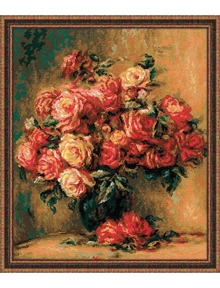Наборы для вышивания Букет роз по  мотивам картины О. Ренуара – фото 1