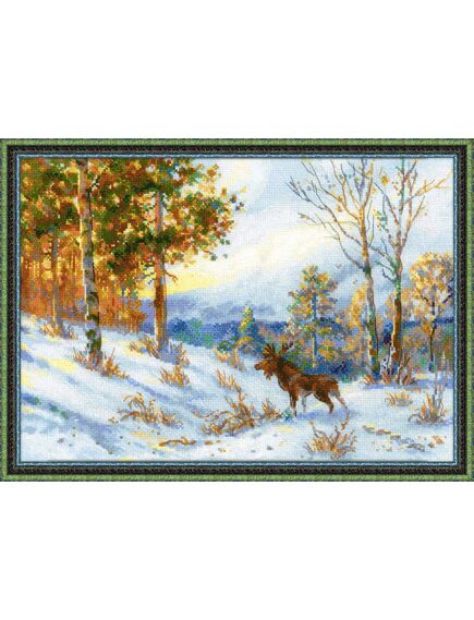Наборы для вышивания Лось в зимнем лесу по мотивам картины В.Л.Муравьева – фото 1
