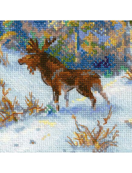 Наборы для вышивания Лось в зимнем лесу по мотивам картины В.Л.Муравьева – фото 2