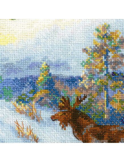 Наборы для вышивания Лось в зимнем лесу по мотивам картины В.Л.Муравьева – фото 5