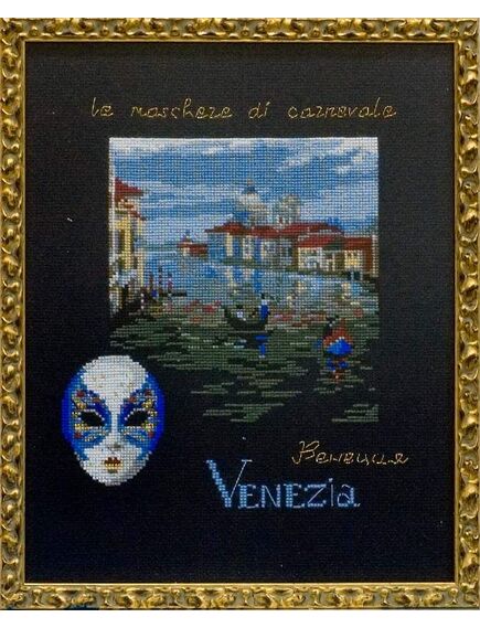 Вышитая картина "Венеция. Голубая маска" – фото 1