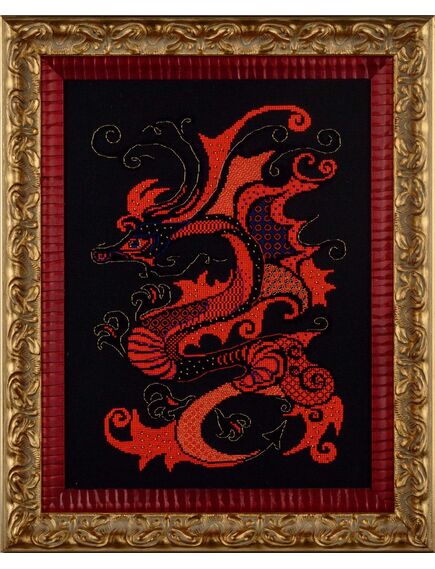  Вышитая картина "Красный дракон" – фото 1