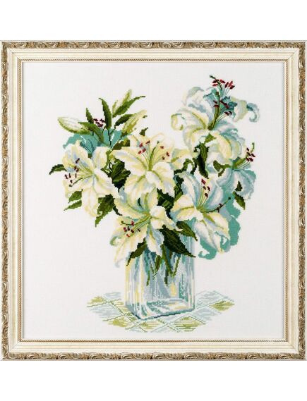  Вышитая картина "Белые лилии" – фото 1