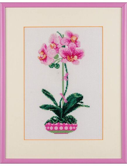  Вышитая картина "Розовая орхидея" – фото 1