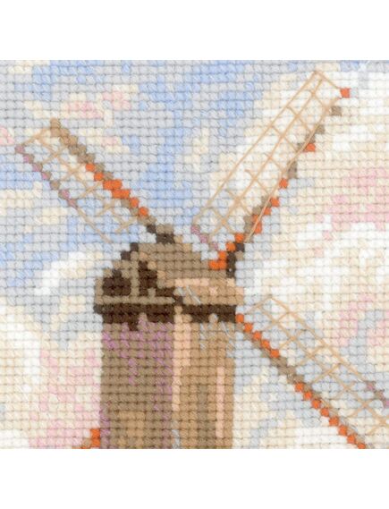 Наборы для вышивания «Ветряная мельница в Кноке» по мотивам картины К. Писсарро – фото 3
