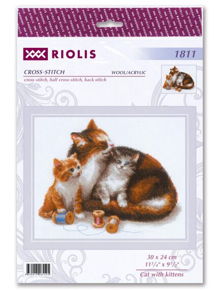 Наборы для вышивания Кошка с котятами – фото 3