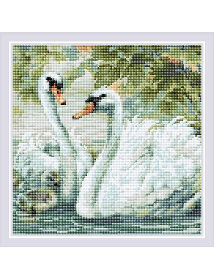  Алмазная мозаика "Белые лебеди" – фото 1