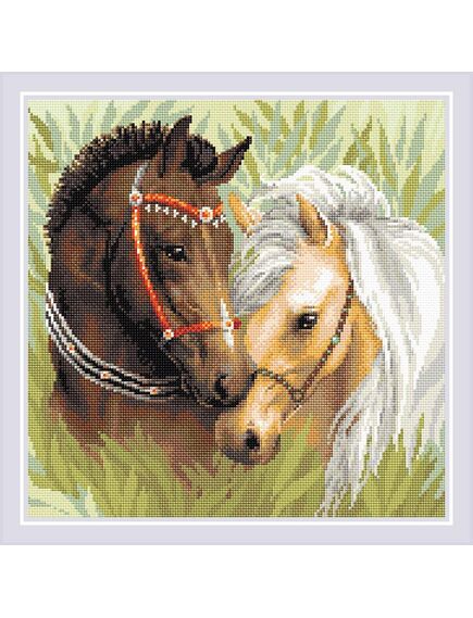  Алмазная мозаика "Пара лошадей" – фото 1