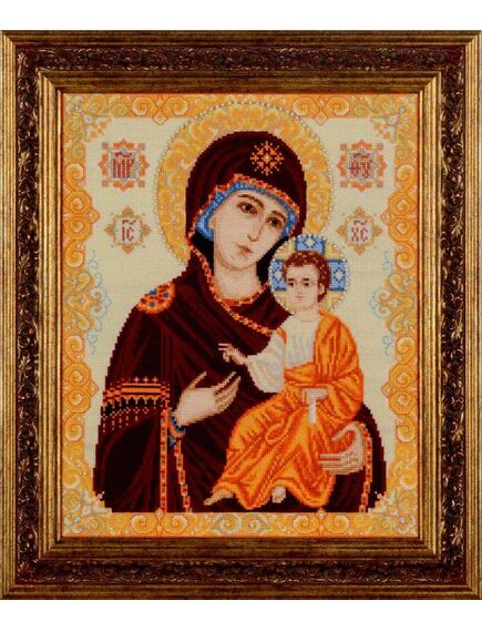 Вышитая картина "Иверская икона Божьей Матери" – фото 1