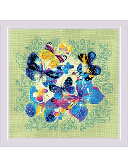 Наборы для вышивания Панно/подушка «Яркие бабочки» – фото 1