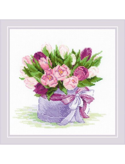 Наборы для вышивания Тюльпаны в шляпной коробке – фото 1
