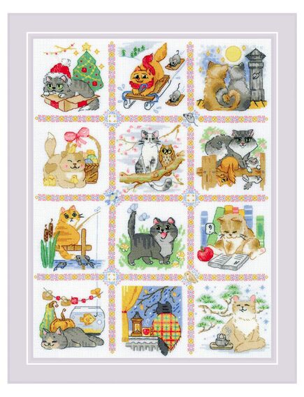 Наборы для вышивания Кошачий календарь – фото 1