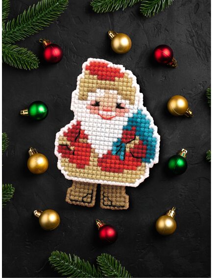 Наборы для вышивания Новогодняя игрушка "Дедушка Мороз" – фото 5