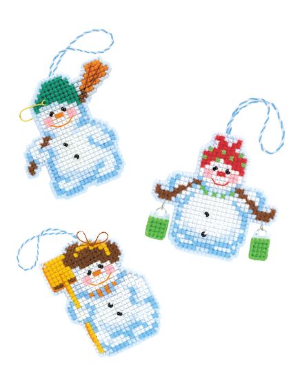Наборы для вышивания Новогодние игрушки «Снеговички» – фото 1