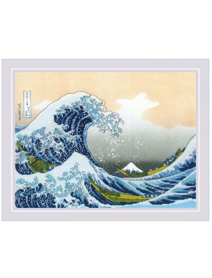 Наборы для вышивания «Большая волна в Канагаве» по мотивам гравюры К.Хокусая – фото 1
