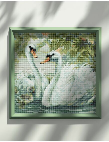  Алмазная мозаика "Белые лебеди" – фото 4