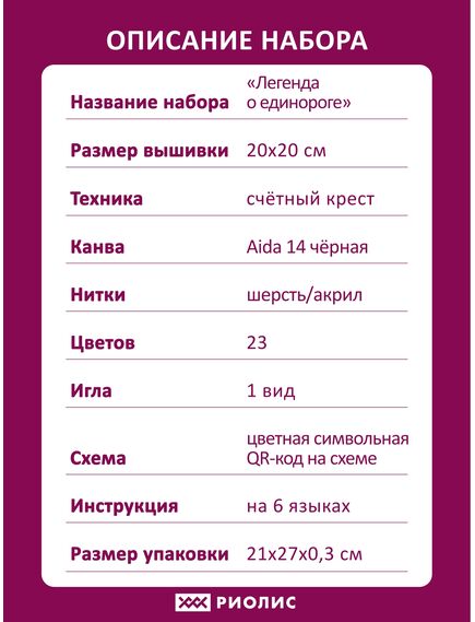 Наборы для вышивания Легенда о единороге – фото 9