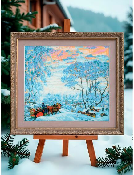 Наборы для вышивания "Зима" по мотивам картины Б.М.Кустодиева – фото 2