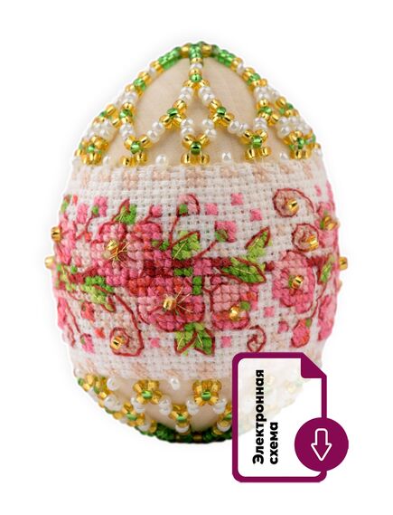 В224 Набор для бисероплетения "Яйцо пасхальное Яблоневый цвет" – фото 1