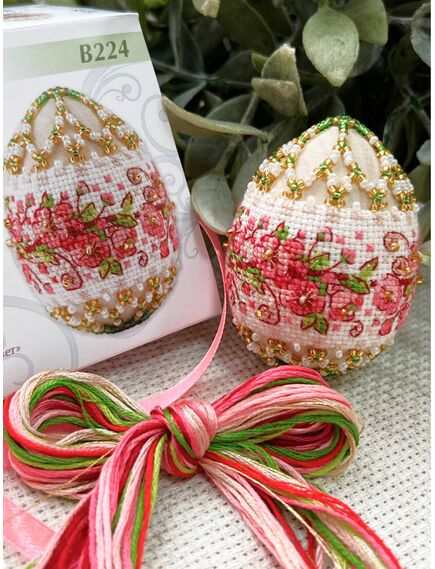  В224 Набор для бисероплетения "Яйцо пасхальное Яблоневый цвет" – фото 6