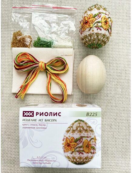  В225 Набор для бисероплетения "Яйцо пасхальное Нарциссы" – фото 7