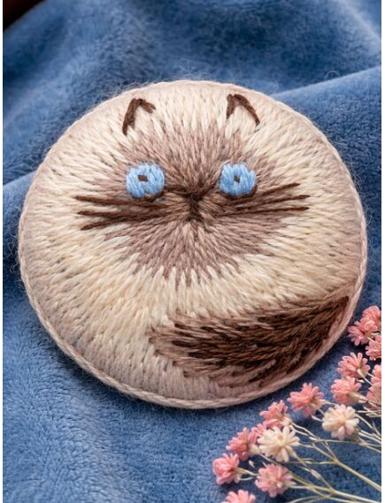 Наборы для вышивания 2333АС Набор для вышивания "Брошь Мурзик" – фото 3