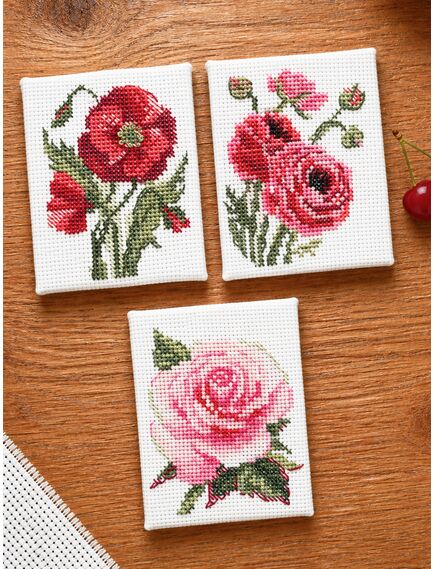 Наборы для вышивания 2337 Набор для вышивания "Цветочное трио" – фото 2