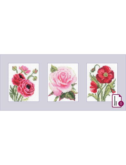 Наборы для вышивания 2337 Набор для вышивания "Цветочное трио" – фото 1
