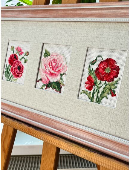 Наборы для вышивания 2337 Набор для вышивания "Цветочное трио" – фото 4