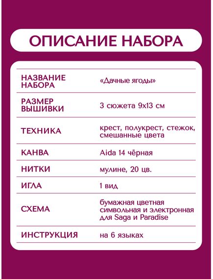 Наборы для вышивания 2351 Набор для вышивания "Дачные ягоды" – фото 15