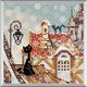  Алмазная мозаика "Город и кошки. Зима" – фото 1
