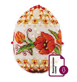  В223 Набор для бисероплетения "Яйцо пасхальное Тюльпаны" – фото 1